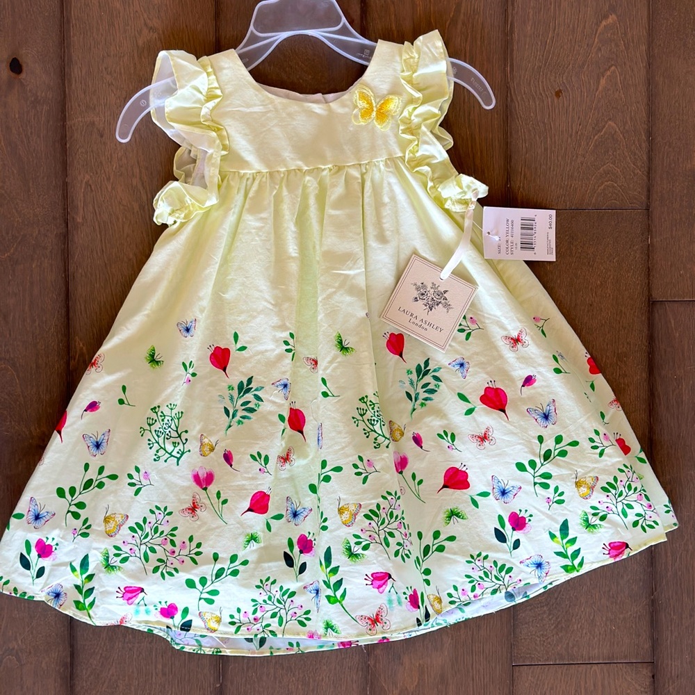 Size 2T Laura Ashley yellow dress